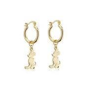 Disney Couture Kingdom - D100 - Mickey Mouse Charm Hoop Earrings Yellow Gold