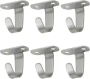 6-Pack Stainless Steel Screws Mount Ceiling Hooks, Under-Shelf Coat Hook, Towel/