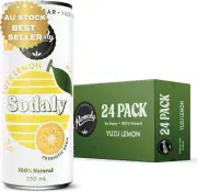 Sodaly Yuzu Lemon Soft Drink No Sugar All Natural 24x250ml Cans