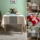 Tassel Jacquard Tablecloth Rectangle Table Cloth Cover Wedding Party Home Decor