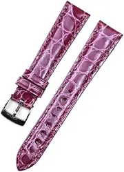 [BHUTMPJK] Accessories Leather Suitable Fit For Zenith ELITE Watch Strap 17mm Purple Black for