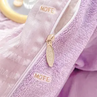 【MOFE】頂級素色泡泡紗牛奶絨床包四件組 法蘭絨床包四件組 雙人床包組 四件組 被套 可水洗 床單 加厚保暖 加大床包