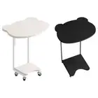 Bear End Table with Wheels Creative Cute Side Table for Apartment Couch Sofa