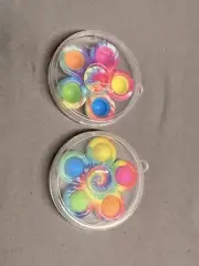 2 pack Pop Fidget Spinners Toy Pack, Pop Spinner Set Tie Dye Push Bubble NEW
