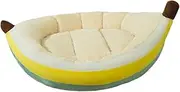 Generic Cat Bed for Indoor Cats, Banana Print, Machine Washable, Comfortable Kitten Puppy Bed, Puppy Cushion, S