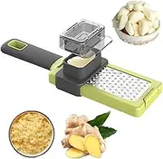 New Ginger Grater Tool with Handle Lemon Zester with Catcher Premium Stainless Steel Mini Grater with Food protective cover Nutmeg Grinder Garlic Grater
