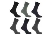 Mens Stay Up Non Elastic Diabetic Socks (Pack Of 6) (Shades Of Blue) (UK Shoe 6-11, EUR 39-45)