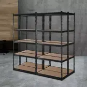 4 PCS Warehouse Shelving Adjustable Shelf Height Storage Rack Garage Organiser
