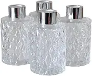 Set of 4 Cylindrical Glass Essential Oils Diffuser Bottles for Home Fragrance Accessories 120ml
