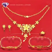 【元大珠寶】『迷戀』結婚黃金套組 戒指、手鍊、項鍊、耳環-純金9999國家標準