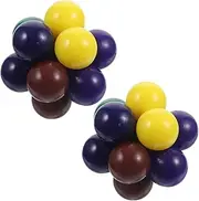JOINPAYA 2pcs Sensory Woven Rainbow Ball Beads Toys for Boys and Girls Early Learning Beads Playing Squishy