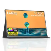 Portable Monitor 18 Inch, 2.5K 2560X1600P 144Hz 16:10 Plug&Play Travel Laptop Mo