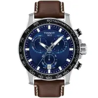 在飛比找PChome24h購物優惠-TISSOT天梭 Supersport 計時手錶-藍x咖啡/
