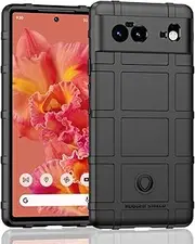 [Rugged Shield] Case for Google Pixel 6, Heavy Duty Protection, Black, Polycarbonate, Protective