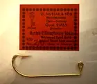 500 Vintage O. Mustad & Son Fish Hooks Eyed Gold Plated Size 2/0 Shank Bent Down