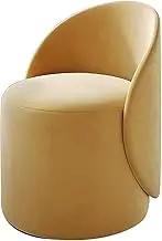 Makeup Chair, Solid Wood Frame Bedroom Home Makeup Chair, Swivel, Multicolor Thumb Stool With High-density Sponge(Khaki)