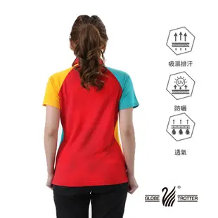 【遊遍天下】MIT台灣製女款顯瘦抗UV吸濕排汗機能POLO衫S118紅色