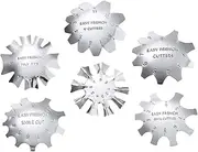 PLAFOPE 6pcs French Nail Stencil Plates Manicure Steel Nail Art Molding Templates DIY Art Tool Kit