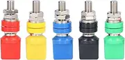 High Performance 5Pcs Binding Post Terminal Connectors - ABS Silver Alloy High Current Junction Posts for Reliable Electrical Connections in Audio, DIY Projects, and Electronics