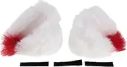 X AUTOHAUX Motorcycle Helmet Accessories Decoration Gradient Cat Ears for Motorcycle Bicycle Skiing Helmets White Red Plush Sticker 1 Set
