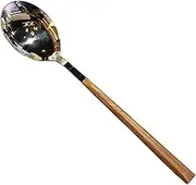 Tablespoons Household Long Handle Spoon Stainless Steel Tableware Delicate Dessert Spoon Wooden Handle Comfortable Spoon Serving Spoon (Color : Coffee Spoon)