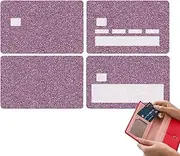 [Generic] Credit Card Skin Stickers, Debit Card Skin Covers - 4 Card Skin Glossy Removable Covers, Bubble Card Protection Film, Waterproof Bank Card Protective Wrap, Pink, 説明を参照してください