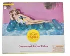 Sun Squad Blue Connected Tubes Lounge Mat Pool Swim Inflatable Float 74" x 34"