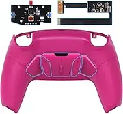 eXtremeRate Nova Pink Rubberized Grip Programable RISE4 Remap Kit for PS5 Controller BDM 010 & BDM 020, Upgrade Board & Redesigned Back Shell & 4 Back Buttons for PS5 Controller -Without Controller
