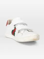 White Leather Ace Velcro Strap Trainers