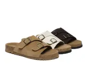 EVERAU® Adjustable Strap Slip-on Summer Sandal Slides Alexis - Chestnut / AU Ladies 8 / AU Men 6 / EU 39