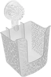 HONITANO Suction Cup Tissue Holder Wall Mounted Bathroom Wipe Dispenser Durable Tissue Storage Box for Toilet and Facial Tissues Sleek Transparent Design