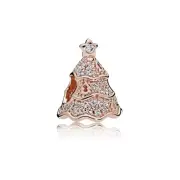 New Genuine Authentic Pandora Rose Gold Twinkling Christmas Tree Charm ~781765CZ