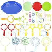 Bubble Wands Set - 28 Pack Big Bubble Wand Toy for Kids Bubbles Maker Blowing Soap Bubbles Toys Funny Bubble Making Toys for Outdoor Playtime, Games, Party, Birthday Gifts (28Pcs)