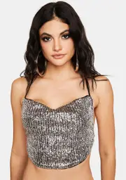 Beneath The Glow Sequin Crop Top