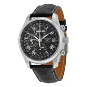 Original Longines Master Collection Automatic Black Dial Black Leather Strap Men's Watch L2.773.4.51.7