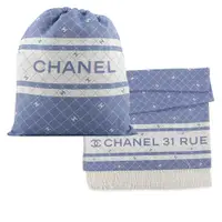 在飛比找PChome24h購物優惠-CHANEL CC Logo 標誌菱格紋棉質混絲束口後背包+