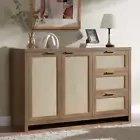Rattan Dresser Tallboy Storage Cabinet/Buffet Sideboard/Hallway Table Walnut
