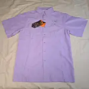 Habit Men's Purple 40+ Solar Factor Button-Up Outdoor Vented Shirt Size S NWT