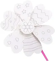 FOYTOKI Unfinished Windmill Craft Kit 10pcs Boys and Girls Paper Painting Toys Windmill for Boys and Girls Painting Craft Educational Toy Set