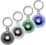 4 Pack Airtag Holder, Waterproof Apple Air Tag Case With Keychain, Shockproof & Dustproof for Pet Tracking, Bags, Kids, Keys, Luggage (4 Colors)