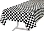 Pack of 2 Premium Plastic Checkered Flag Tablecloths Picnic Table Covers