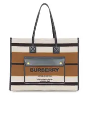 Burberry Medium Two-Tone Wool and Leather Freya Tote