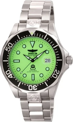 Invicta Men's 47mm GRAND DIVER Full LUME Green Dial Stainless AUTOMATIC Watch