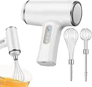 Furtryvl Electric Hand Mixer | Hand Beaters Electric - Rechargeable High-Speed Stirrer Whisk Portable for Dough Mixing Milk Frothing Travel Latte Protein Shakes Drinks Baking
