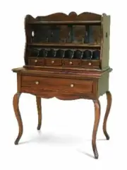 Solid Mahogany Wood Writing Desk Antique French Style