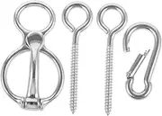 Kisangel Convenient Horse Tie Ring Stainless Steel Horse Tie Ring Set for Safety
