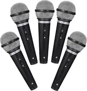 Kisangel 5Pcs Role Play Microphone Safe and Sturdy Simulation Mic Props for Parties Performances and Activities
