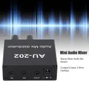Mini Audio Distribution Mixer 2 In 2 Out Stereo Magnifier Distributor With P LLI