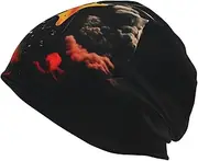 [QMNKLET] Beanie Hats for Men Women Rock Music Knit Skull Cap Warm Cozy Beanie Sleep Hats Ski Hat Black, Black, One Size