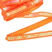 11 Yard Sequins Trim Ribbon 0.5 Inch Sequin Gimp Braid Trim, Orange